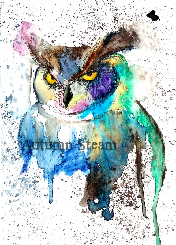 Horned Owl by Autumn Steam